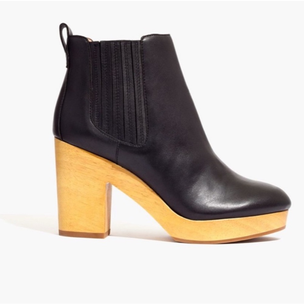 Madewell black clog leather boots